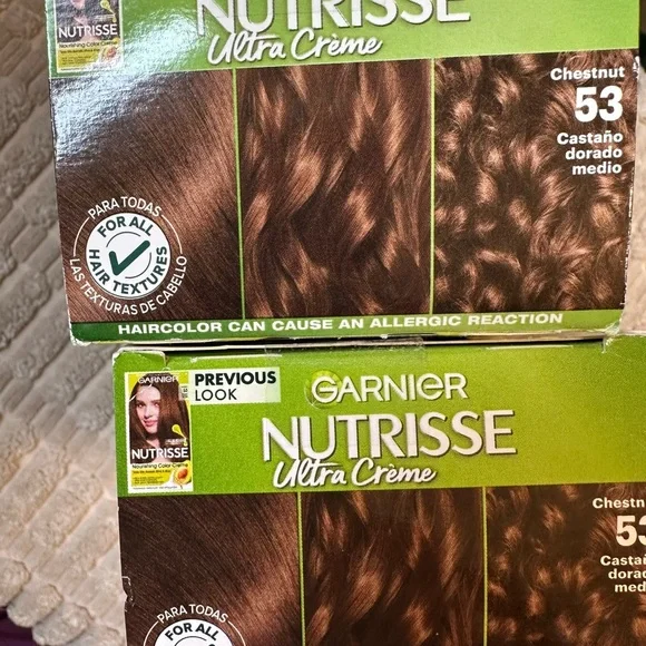 2 boxes of Garnier Nutrisse Ultra Creme Hair Color - Medium Golden Brown 53 - Picture 3 of 6